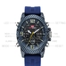 KAT-WACH Sport Watches for Men, Big Face Watch for Men 53mm, Dual Time Watch, Blue Dial, Carbon fiber Case, 5ATM Waterproof Watch, Analog Display, Digital Display, Unique Display, Multi-Function Watch KT-1804BU