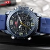 KAT-WACH Sport Watches for Men, Big Face Watch for Men 53mm, Dual Time Watch, Blue Dial, Carbon fiber Case, 5ATM Waterproof Watch, Analog Display, Digital Display, Unique Display, Multi-Function Watch KT-1804BU