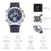 KAT-WACH Casual Watches for Men, Big Face Watch for Men 47mm, Dual Time Watch, Blue Dial, Sliver Case, Band With Pin Buckle, 5ATM Waterproof Watch, Analog Display, Digital Display, Unique Display, Multi-Function Watch KT-1805BU