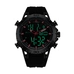 KAT-WACH Sport Watches for Men, Big Face Watch for Men 48mm, Dual Time Watch, Black Dial, Black Case, 5ATM Waterproof Watch, Analog Display, Digital Display, Unique Display, Multi-Function Watch KT-1812GN