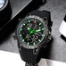 KAT-WACH Sport Watches for Men, Big Face Watch for Men 48mm, Dual Time Watch, Black Dial, Black Case, 5ATM Waterproof Watch, Analog Display, Digital Display, Unique Display, Multi-Function Watch KT-1812GN