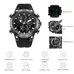 KAT-WACH Sport Watches for Men, Big Face Watch for Men 48mm, Dual Time Watch, Black Dial, Black Case, 5ATM Waterproof Watch, Analog Display, Digital Display, Unique Display, Multi-Function Watch KT-1812WT