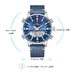 KAT-WACH Casual Watches for Men, Big Face Watch for Men 48mm, Dual Time Watch, Blue Dial, Sliver Case, Band With Pin Buckle, 5ATM Waterproof Watch, Analog Display, Digital Display, Unique Display, Multi-Function Watch KT-1815BU