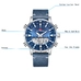 KAT-WACH Casual Watches for Men, Big Face Watch for Men 48mm, Dual Time Watch, Blue Dial, Sliver Case, Band With Pin Buckle, 5ATM Waterproof Watch, Analog Display, Digital Display, Unique Display, Multi-Function Watch KT-1815BU