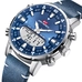 KAT-WACH Casual Watches for Men, Big Face Watch for Men 48mm, Dual Time Watch, Blue Dial, Sliver Case, Band With Pin Buckle, 5ATM Waterproof Watch, Analog Display, Digital Display, Unique Display, Multi-Function Watch KT-1815BU