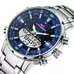 KAT-WACH Casual Watches for Men, Big Face Watch for Men 48mm, Dual Time Watch, Blue Dial, Sliver Case, Safety Buckle Steel Belt, 5ATM Waterproof Watch, Analog Display, Digital Display, Unique Display, Multi-Function Watch KT-1815SBU