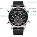 KAT-WACH Casual Watches for Men, Big Face Watch for Men 47mm, Dual Time Watch, Black Dial, Sliver Case, Band With Pin Buckle, 5ATM Waterproof Watch, Analog Display, Digital Display, Unique Display, Multi-Function Watch KT-1819BK