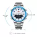 KAT-WACH Casual Watches for Men, Big Face Watch for Men 51mm, Dual Time Watch, White Dial, Sliver Case, Safety Buckle Steel Belt, 5ATM Waterproof Watch, Analog Display, Digital Display, Unique Display, Multi-Function Watch KT-1962SWT