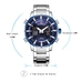 KAT-WACH Casual Watches for Men, Big Face Watch for Men 48mm, Dual Time Watch, Blue Dial, Sliver Case, Safety Buckle Steel Belt, 5ATM Waterproof Watch, Analog Display, Digital Display, Unique Display, Multi-Function Watch KT-2027SBU