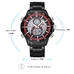 KAT-WACH Casual Watches for Men, Big Face Watch for Men 46mm, Dual Time Watch, Transparent Dial, Black Case, Safety Buckle Steel Belt, 5ATM Waterproof Watch, Analog Display, Digital Display, Unique Display, Multi-Function Watch KT-2216SBK