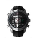 KAT-WACH Sport Watches for Men, Big Face Watch for Men 51mm, Dual Time Watch, Black Dial, Silver Case, 5ATM Waterproof Watch, Analog Display, Digital Display,Unique Display, Multi-Function Watch KT-714BK