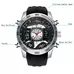 KAT-WACH Sport Watches for Men, Big Face Watch for Men 51mm, Dual Time Watch, Black Dial, Silver Case, 5ATM Waterproof Watch, Analog Display, Digital Display,Unique Display, Multi-Function Watch KT-714BK