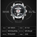 KAT-WACH Sport Watches for Men, Big Face Watch for Men 51mm, Dual Time Watch, Black Dial, Silver Case, 5ATM Waterproof Watch, Analog Display, Digital Display,Unique Display, Multi-Function Watch KT-714BK