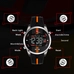 KAT-WACH Sport Watches for Men, 46mm Dial, Black And Orange Case, 3ATM Waterproof Watch, Digital Display, Unique Display, Multi-Function Watch KT-716