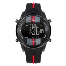 KAT-WACH Sport Watches for Men, 46mm Dial, Black And Orange Case, 3ATM Waterproof Watch, Digital Display, Unique Display, Multi-Function Watch KT-716